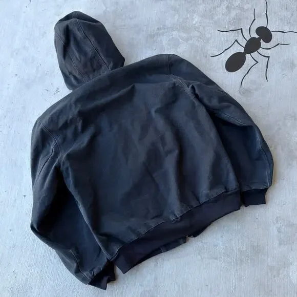 Vintage Y2K Carhartt J131 black active hooded work wear jacket - Picture 6 of 7